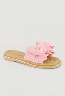 Bow Metallic Trim Espadrille Square Toe Sandals