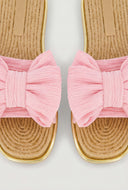 Bow Metallic Trim Espadrille Square Toe Sandals