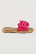 Bow Metallic Trim Espadrille Square Toe Sandals