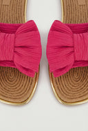 Bow Metallic Trim Espadrille Square Toe Sandals