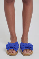 Bow Metallic Trim Espadrille Square Toe Sandals