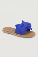 Bow Metallic Trim Espadrille Square Toe Sandals