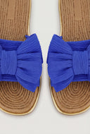 Bow Metallic Trim Espadrille Square Toe Sandals