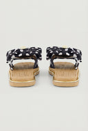 Polka Dot Bow Espadrille Slide Sandals