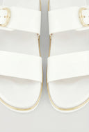 Nyla Metallic Trim Footbed Slide Sandals