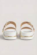 Nyla Metallic Trim Footbed Slide Sandals