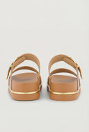 Nyla Metallic Trim Footbed Slide Sandals