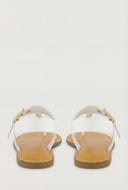 Faux Leather Buckle Thong Sandals