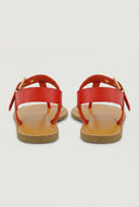 Faux Leather Buckle Thong Sandals