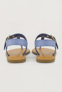 Faux Leather Buckle Thong Sandals