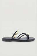 Virginia Criss Cross Metallic Toe Loop Sandals
