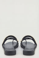 Virginia Criss Cross Metallic Toe Loop Sandals