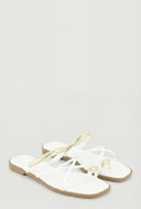 Virginia Criss Cross Metallic Toe Loop Sandals