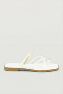Virginia Criss Cross Metallic Toe Loop Sandals