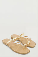 Virginia Criss Cross Metallic Toe Loop Sandals