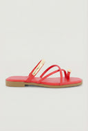 Virginia Criss Cross Metallic Toe Loop Sandals