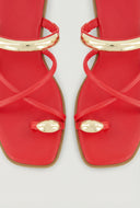 Virginia Criss Cross Metallic Toe Loop Sandals