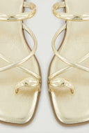 Virginia Criss Cross Metallic Toe Loop Sandals