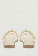 Virginia Criss Cross Metallic Toe Loop Sandals