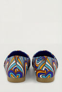 Metallic Pendant Printed Square Toe Loafers