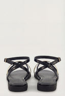 Asymmetrical Metallic Toe Loop Sandals