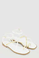 Asymmetrical Metallic Toe Loop Sandals