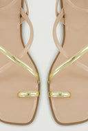 Asymmetrical Metallic Toe Loop Sandals