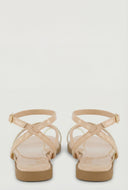 Asymmetrical Metallic Toe Loop Sandals