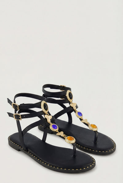 Charm Gladiator Thong Sandals