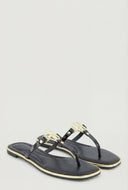 Metallic Pendant Thong Sandals