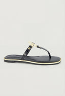 Metallic Pendant Thong Sandals