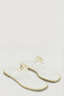 Metallic Pendant Thong Sandals