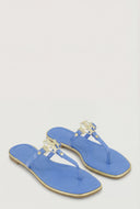 Metallic Pendant Thong Sandals