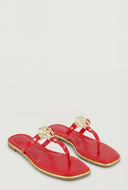 Metallic Pendant Thong Sandals