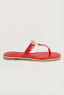 Metallic Pendant Thong Sandals