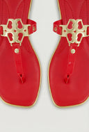 Metallic Pendant Thong Sandals