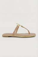 Metallic Pendant Thong Sandals
