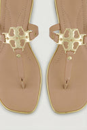 Metallic Pendant Thong Sandals