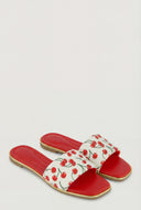 Cherry Print Slide Sandals