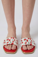 Cherry Print Slide Sandals