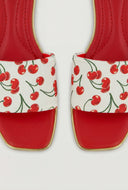 Cherry Print Slide Sandals