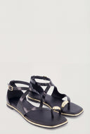 Strappy Toe Loop Ankle Strap Sandals
