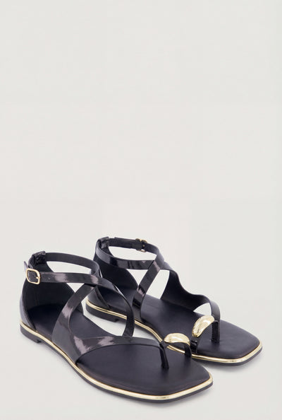 Strappy Toe Loop Ankle Strap Sandals