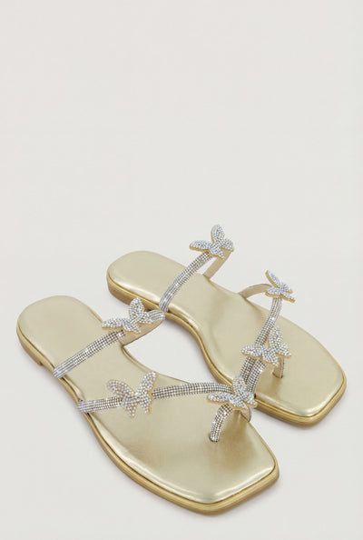 Glam Butterfly Toe Loop Sandals