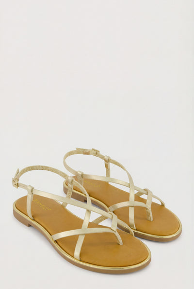 Strappy Toe Loop Flat Sandals