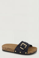 Studded Buckle Cork Footbed Sandals