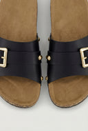 Studded Buckle Cork Footbed Sandals