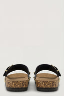 Studded Buckle Cork Footbed Sandals