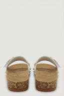 Studded Buckle Cork Footbed Sandals