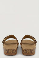 Studded Buckle Cork Footbed Sandals